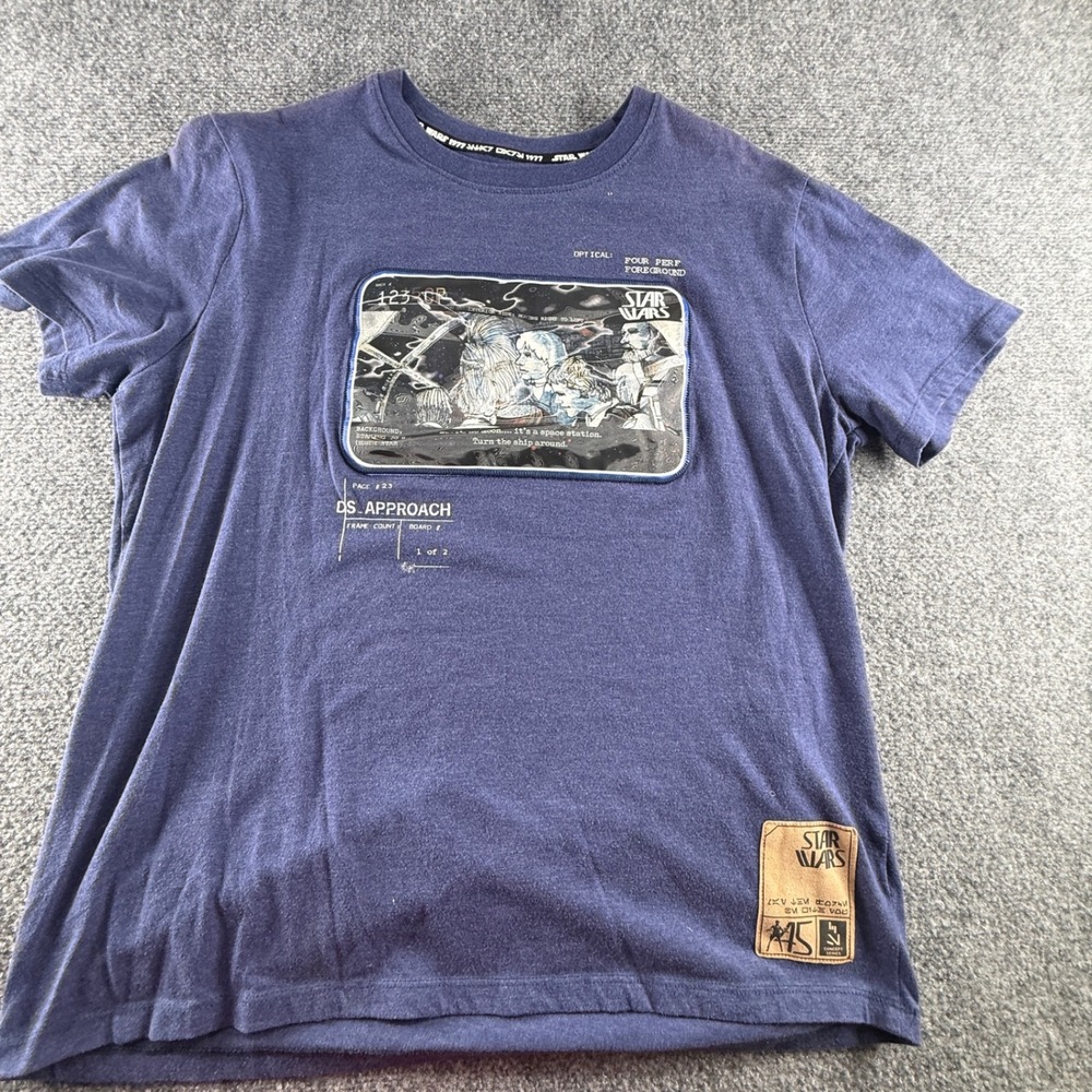 Disney Star Wars Concept Series Graphic T-Shirt Blue Mens Medium Ralph McQuarrie